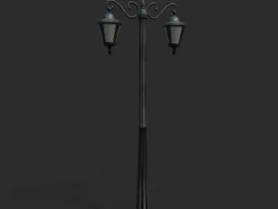 Double Lamp Post 1 Low-poly 3D model