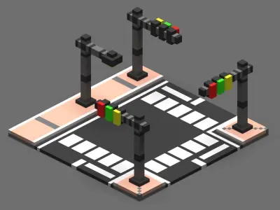 Road Voxel - 3 Low-poly 3D model
