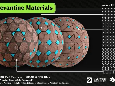 30 High quality Levantine material SBS and SBSAR files 3D model