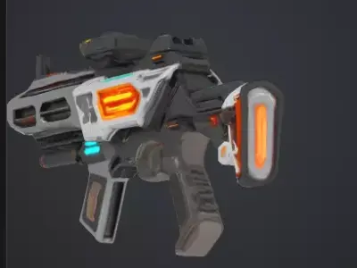 Futuristic Gun 3D Model - Sci-Fi Energy Weapon for Games Low-poly 3D model