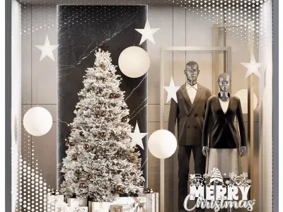 New Year showcase of the clothing shop 03 3D model