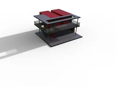 CONTAINER HOUSE Low-poly 3D model