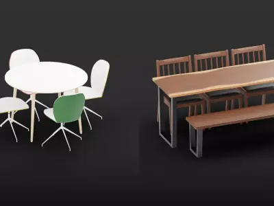 Tableset model collection 139 Free low-poly 3D model