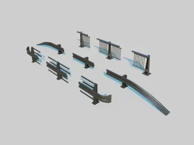 Street Barriers Pack 3D model