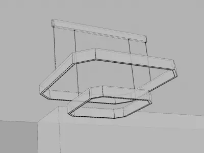 Minimalist Geometric LED Ceiling Light Low-poly 3D model