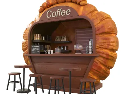 Coffee kiosk 3D model