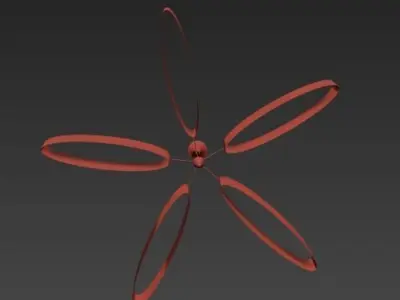 MID CENTURY CHANDELIER BY MAISON LUNEL 3D model