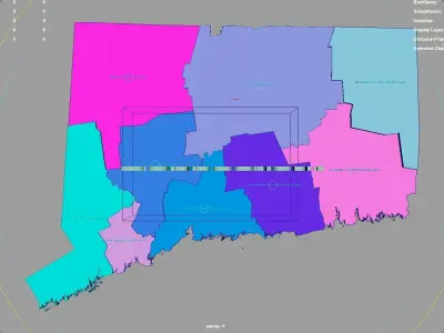 Connecticut  United States USA map region 3D model geography 3D model