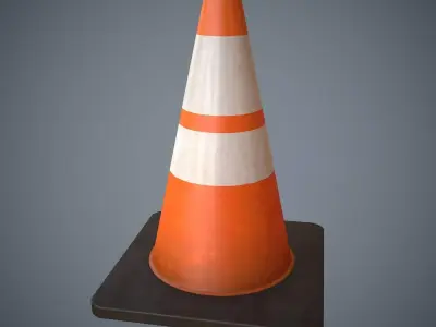 Traffic Cone PBR Game Ready  Low-poly 3D model