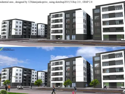 residential building Low-poly 3D model