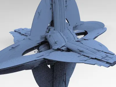 Floating Angel monolith Sci-fi Space Relay systems 3D model