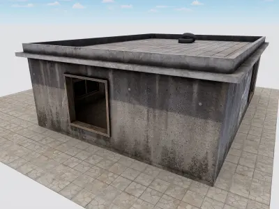 Old Building game ready  Low-poly 3D model