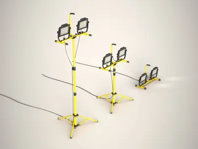 Generic Work Light 3D Model Set Low-poly 3D model