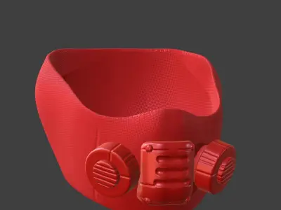 Gas mask helmet 3d model scifi Low-poly  Low-poly 3D model