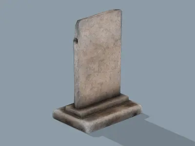 Wordless gravestone Low-poly 3D model