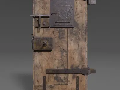 Old Prison Security Door  3D model