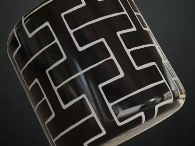 Modern Geometric Interlaced Tile PBR Seamless Texture