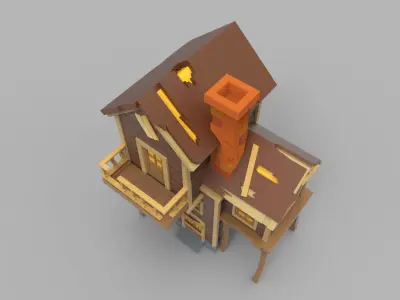 Wooden Haunted House  3D model