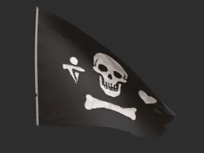 Pirate Flag - Stede Bonnet Low-poly 3D model