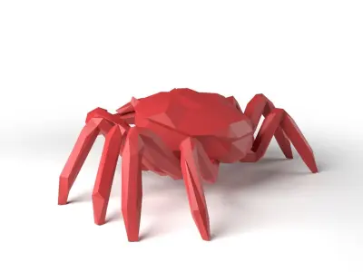 Crab Low Poligonal Low-poly 3D model