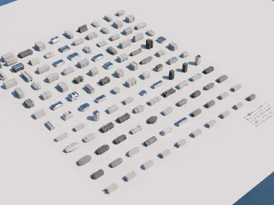 sci-fi crates and containers collection 01 - 110 items 3D model