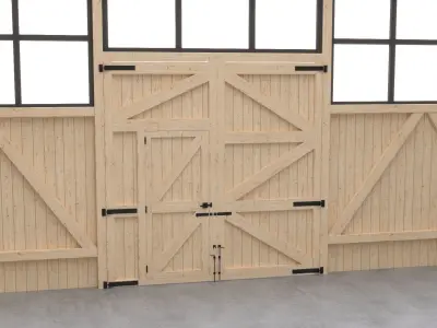 Timber Industrial Building Interior 3D model