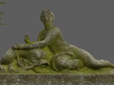 woman statue Low-poly 3D model