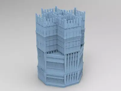 Medieval Library Tower 4 3D model