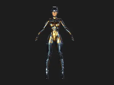 Ghost Hental Cyberpunk Android Girl 3D model
