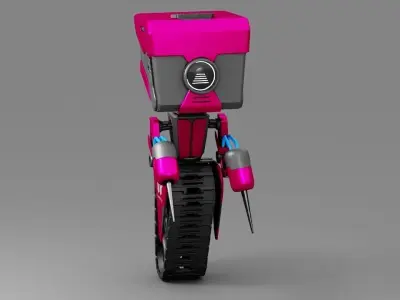 Utility bot  rigged - animated character 3D model