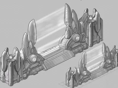 Different dimension - building -3 city gate 3D model