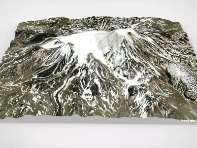 Mountain landscape Volcano Ichinskaya Sopka Kamchatka Peninsula 3D model