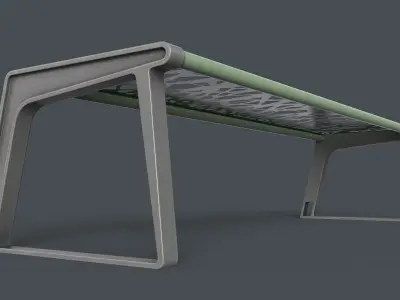 Metal Modern Bench 13 PBR Game Ready Low-poly 3D model