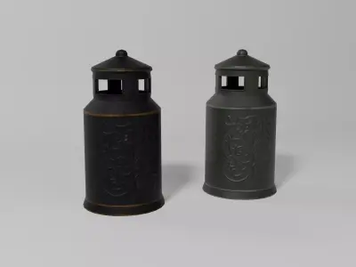 Metal Street Bin - Game Ready - Paris Street Style Low-poly 3D model