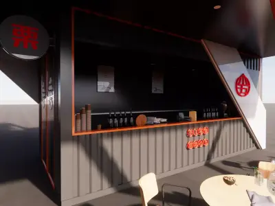 Container coffee shop-11 3D model