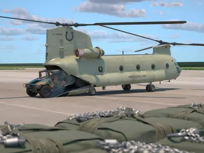  Loading Humvee in CH47 Chinook Helicopter 