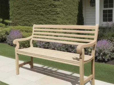 Furniture Outdoor chairs Bench Low-poly 3D model