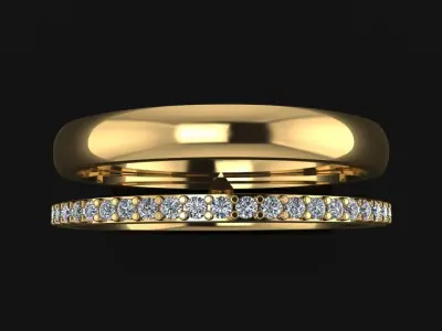DOUBLE ROW STACK DIAMOND BAND RING MIX SIZE 4 5 6 7 8 9 10 3D print model