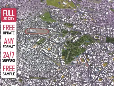 Bengaluru - Bangalore - 3D City Model Low-poly 3D model