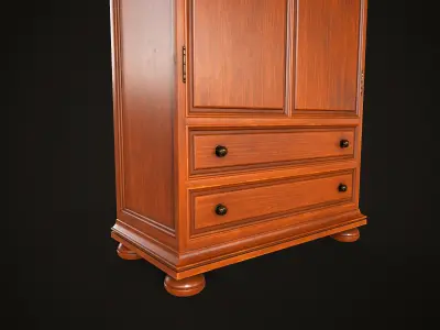 Vintage wardrobe Low-poly 3D model