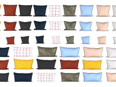 Ultimate Modern Pillow Bundle - 45 Piece Linen-Velvet-PBR 3D Model Pack