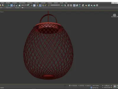 GARDE three rattan pendant lights Low-poly 3D model