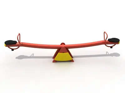 Kids Game Play Equipment 001 Metal Seesaw 3D model