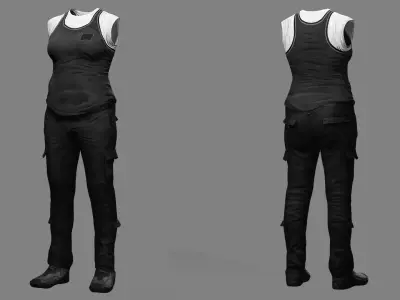 Civilian Realistic Outfit Low-poly 3D model