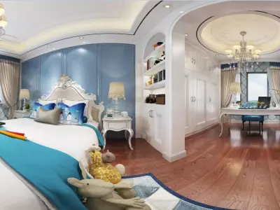 Modern European bedroom ChildrenVray 3Dmax model-N08 3D model
