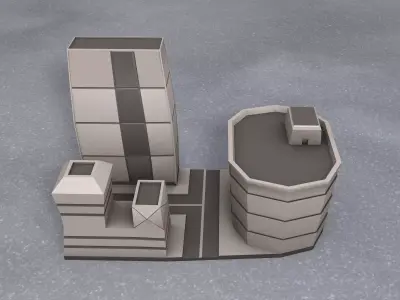 Building city low poly mini-scene 3D print model