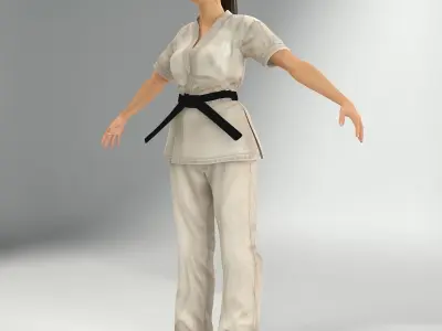 Karate Lady V2 NR 3D model