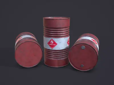 Oil Drum Low-poly 3D model