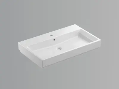 Cube Countertop Basin 80 Set 3D model
