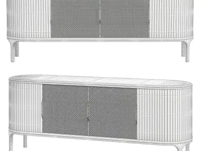 JOYCE BROWN VIENNESE CANE SIDEBOARD Low-poly 3D model